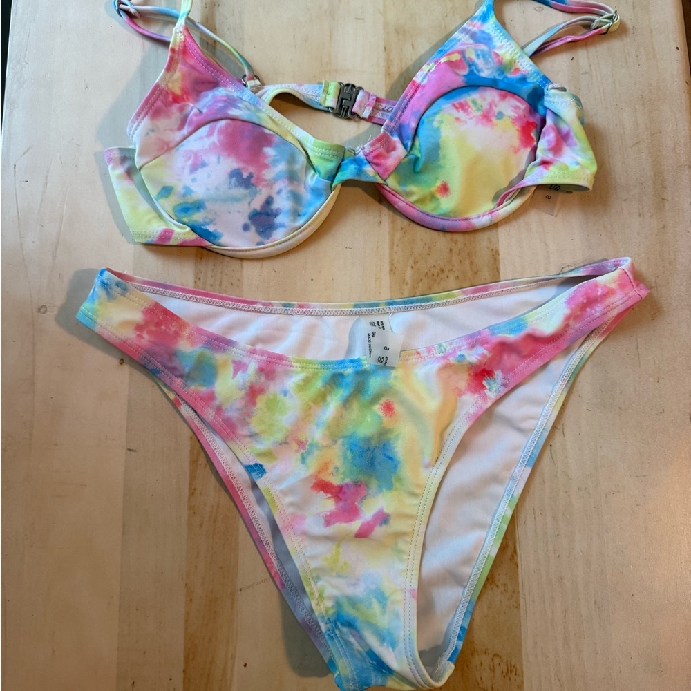 Colorful Tie-Dye Bikini Set